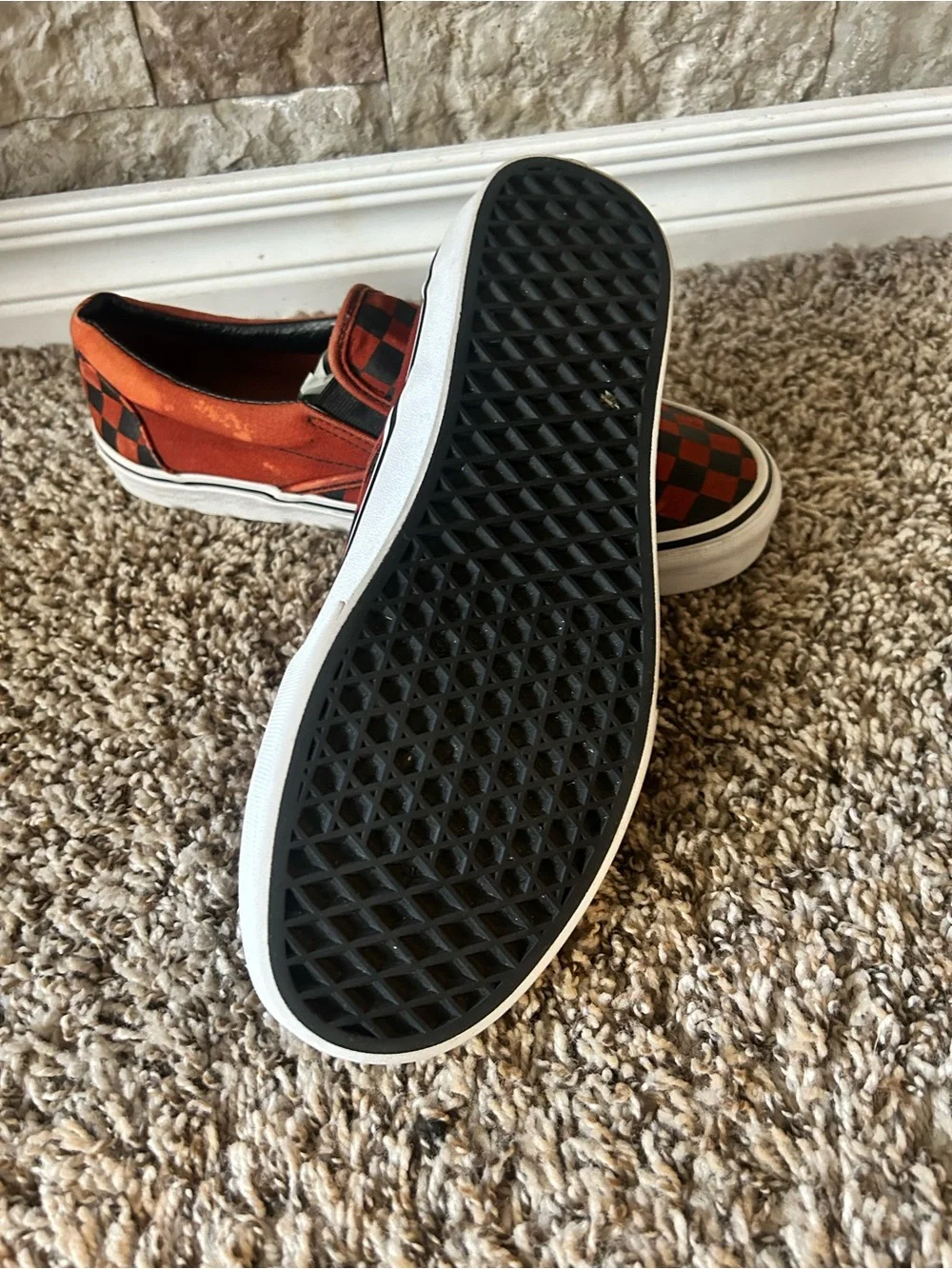 Vans Slip-On Leopard Print Checkerboard Canvas Shoes - Brown/Black